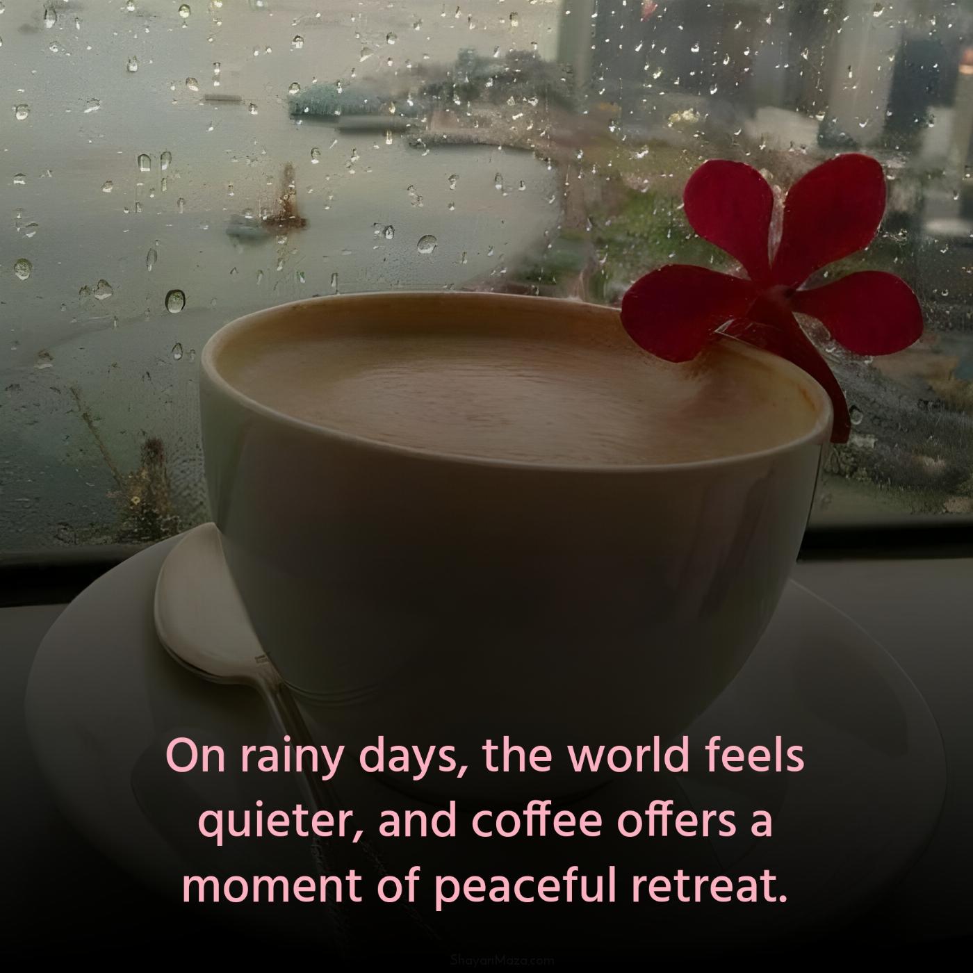 On rainy days the world feels quieter and coffee offers a moment