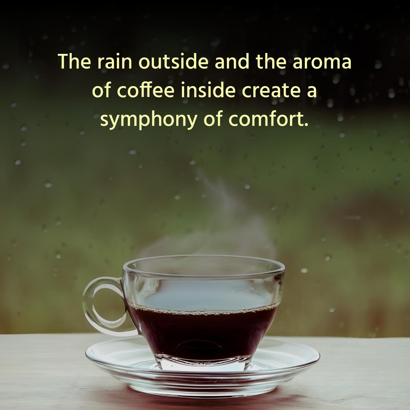 The rain outside and the aroma of coffee inside create a symphony