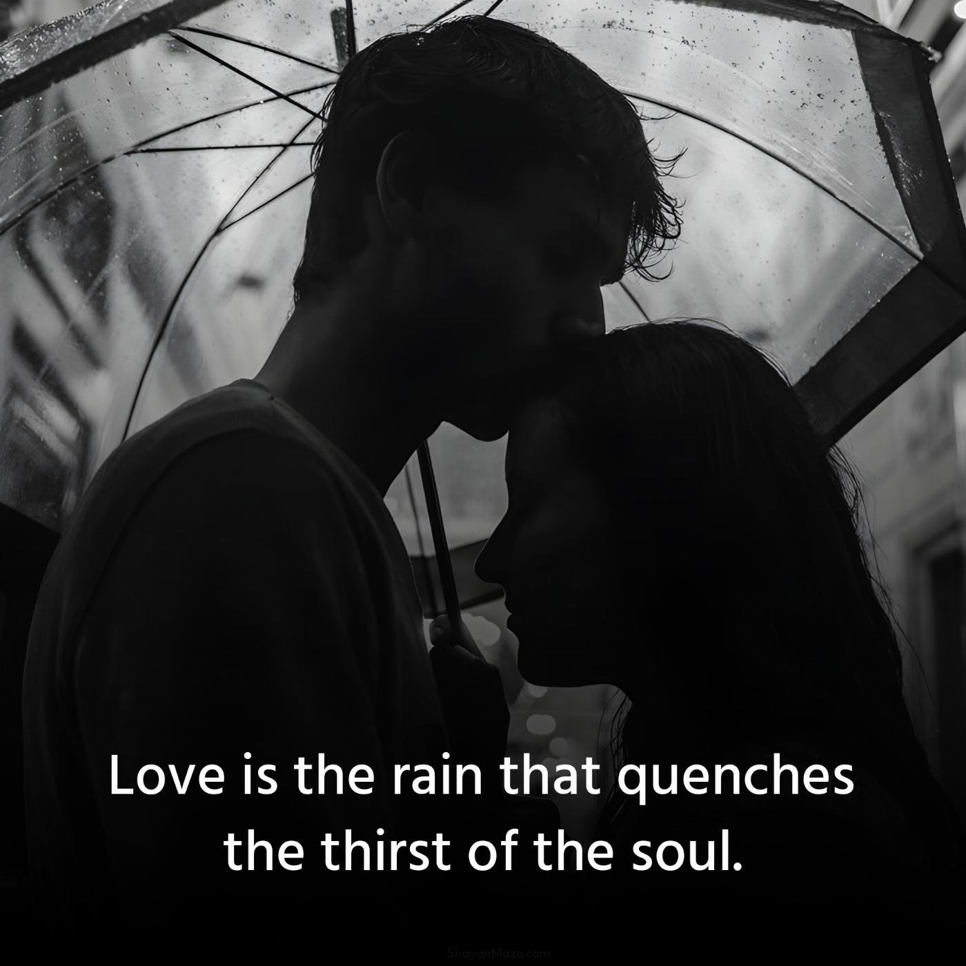 Love is the rain that quenches the thirst of the soul