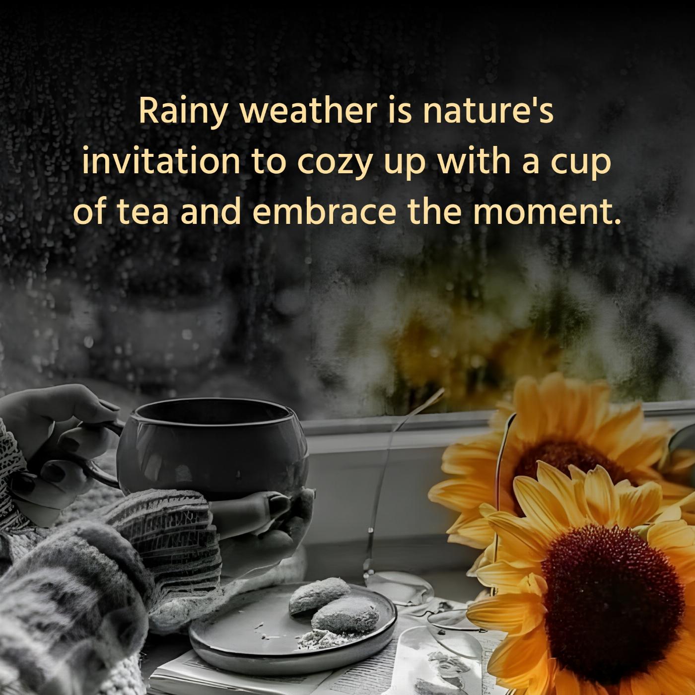 Rainy weather is nature's invitation to cozy up with a cup of tea