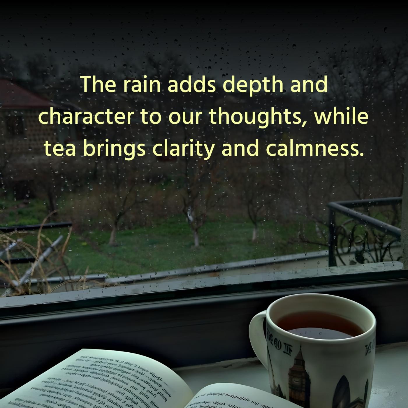 The rain adds depth and character to our thoughts