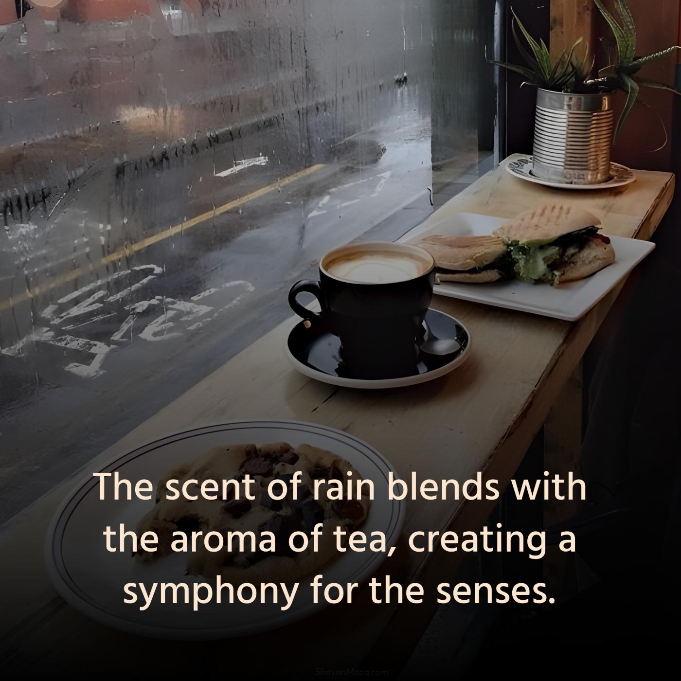 The scent of rain blends with the aroma of tea