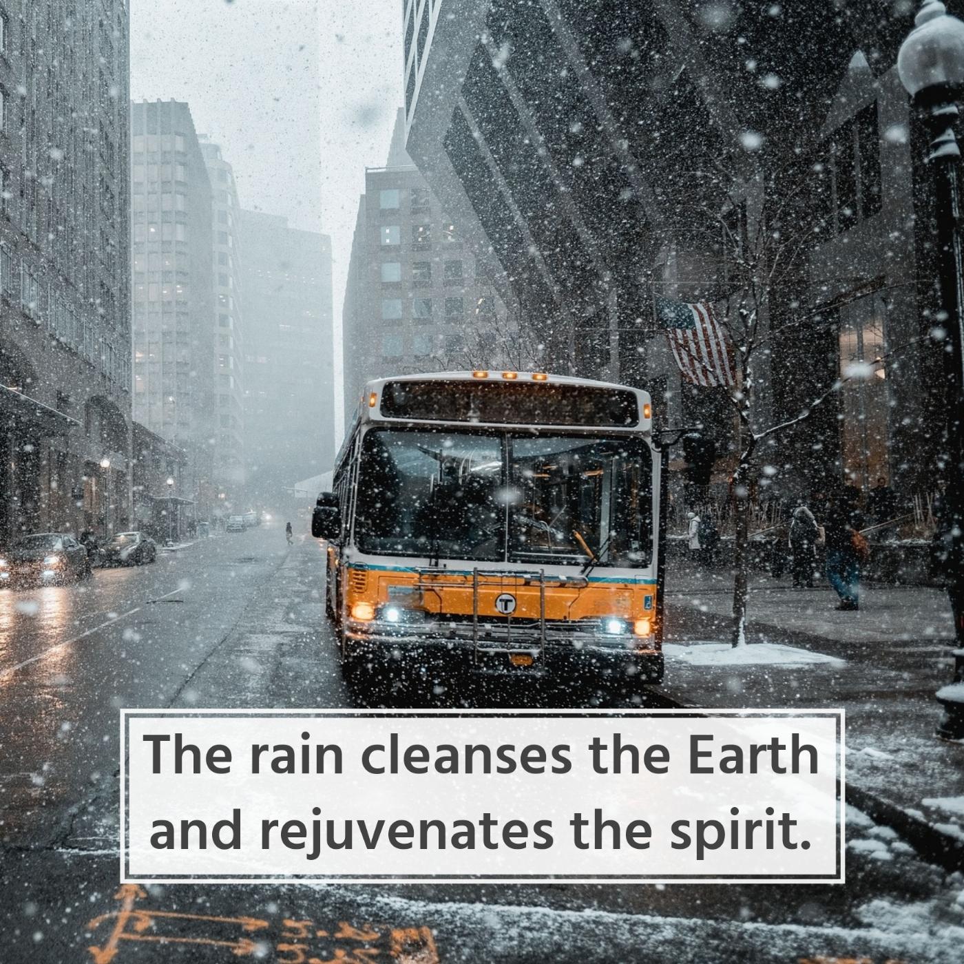 The rain cleanses the Earth and rejuvenates the spirit