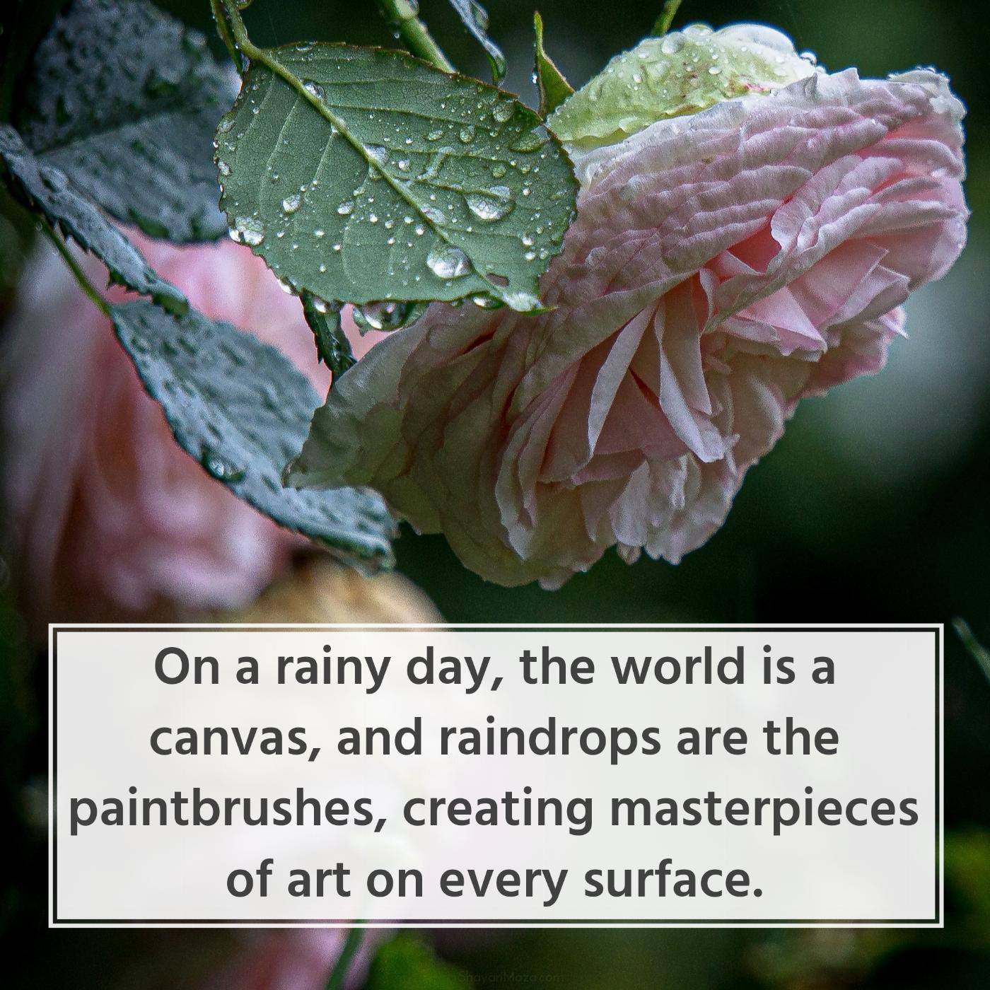 On a rainy day the world is a canvas and raindrops are the paintbrushes