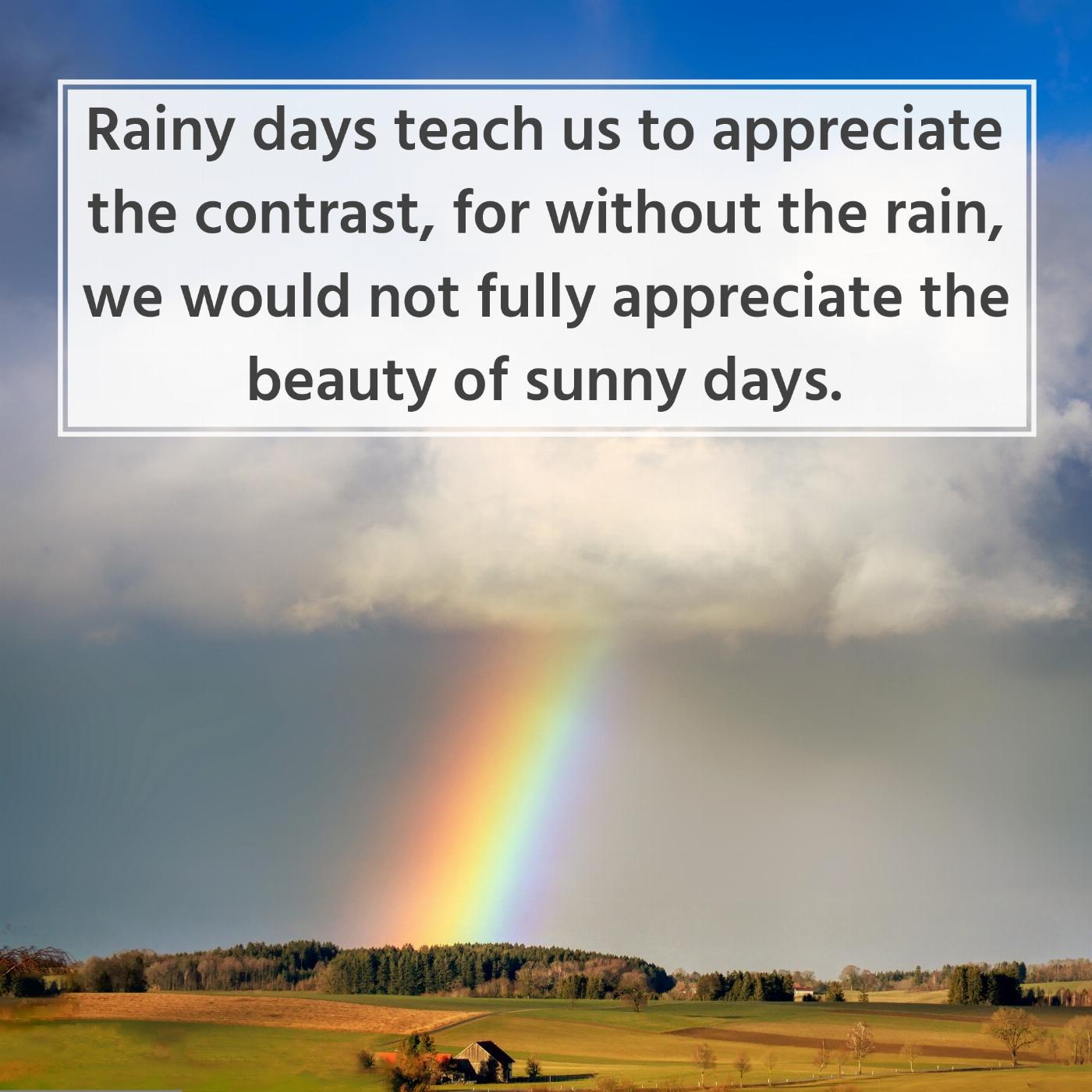 Rainy days teach us to appreciate the contrast