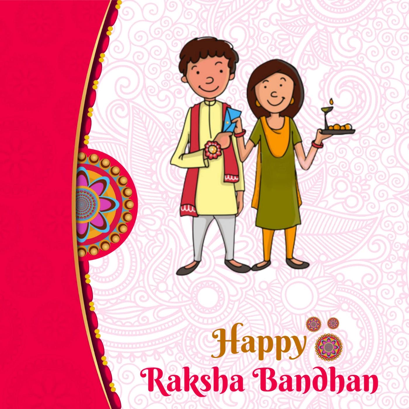 Cute Animated Happy Raksha Bandhan Images