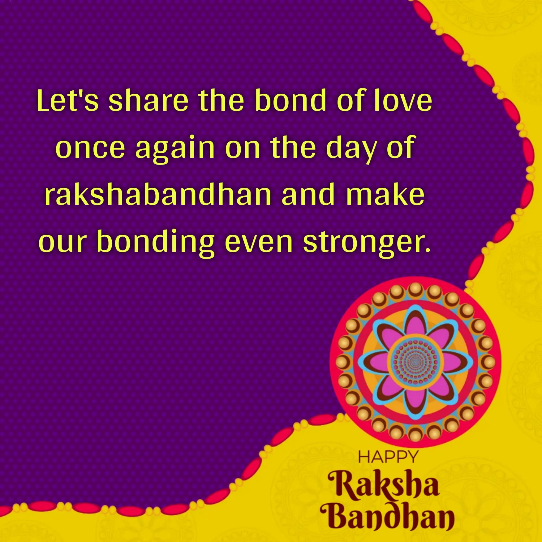 Let's share the bond of love once again on the day of rakshabandhan