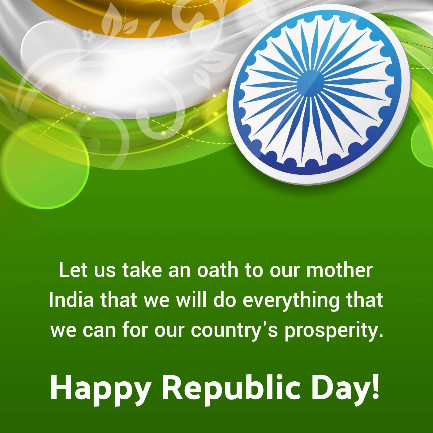 Let us take an oath to our mother India