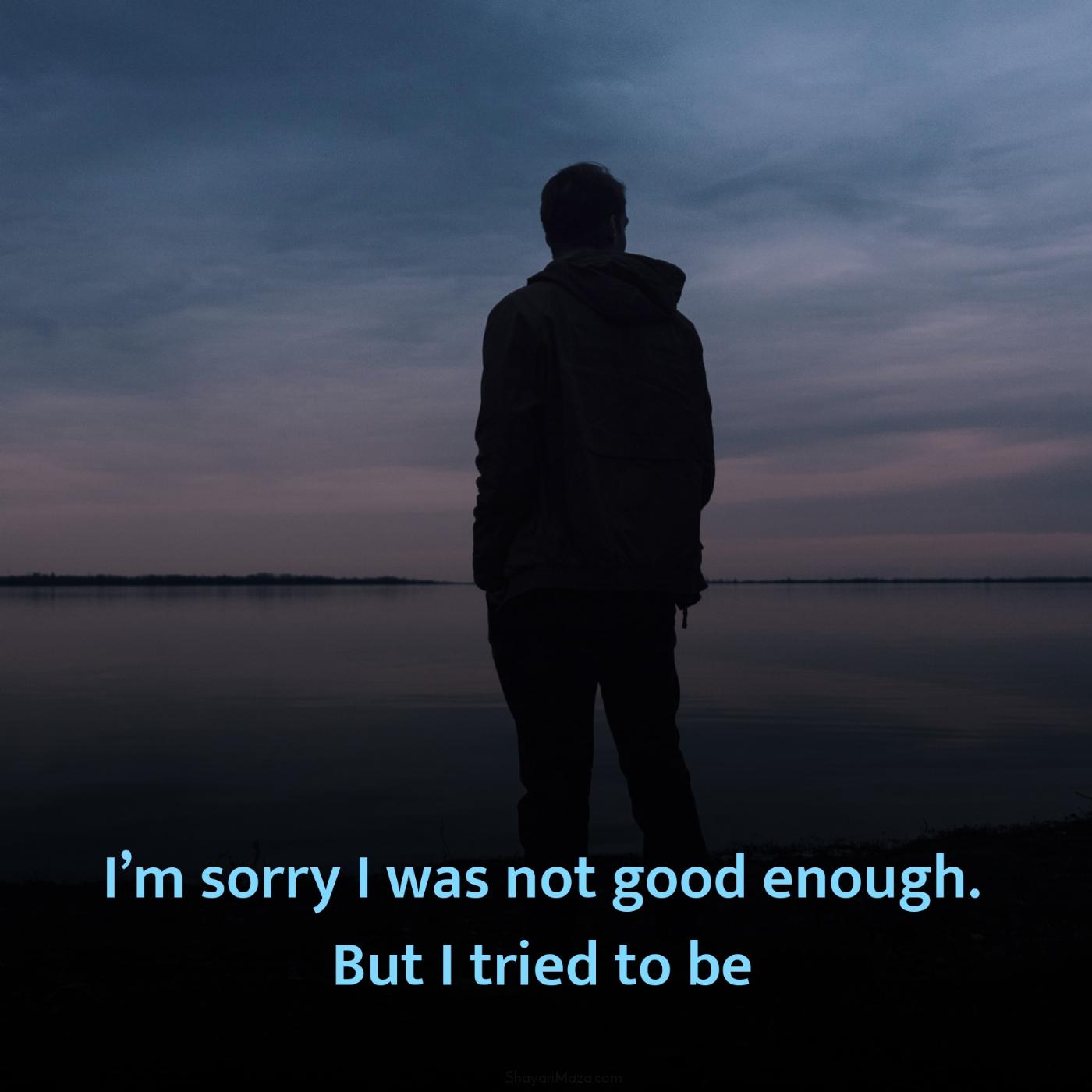 Im sorry I was not good enough But I tried to be