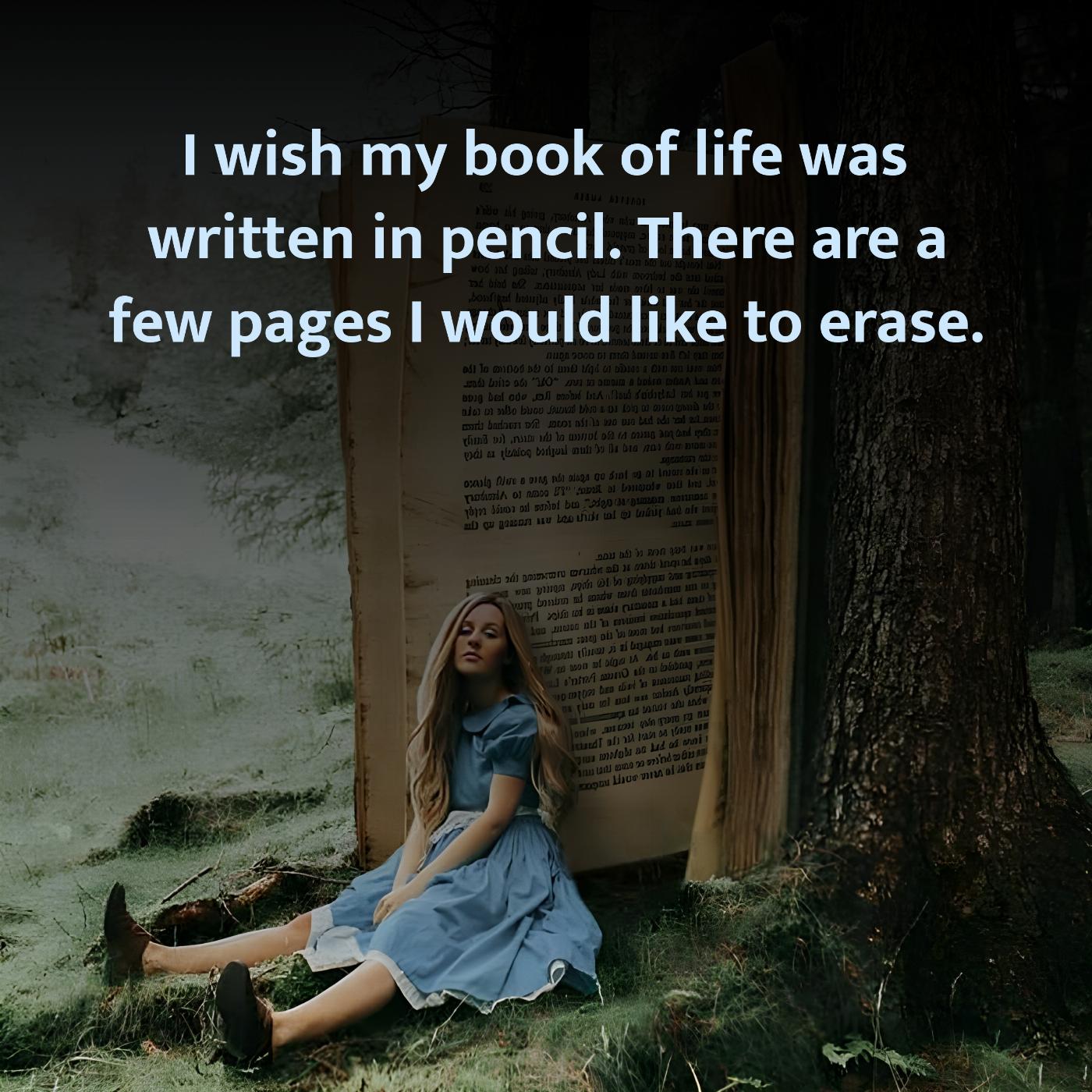 I wish my book of life was written in pencil