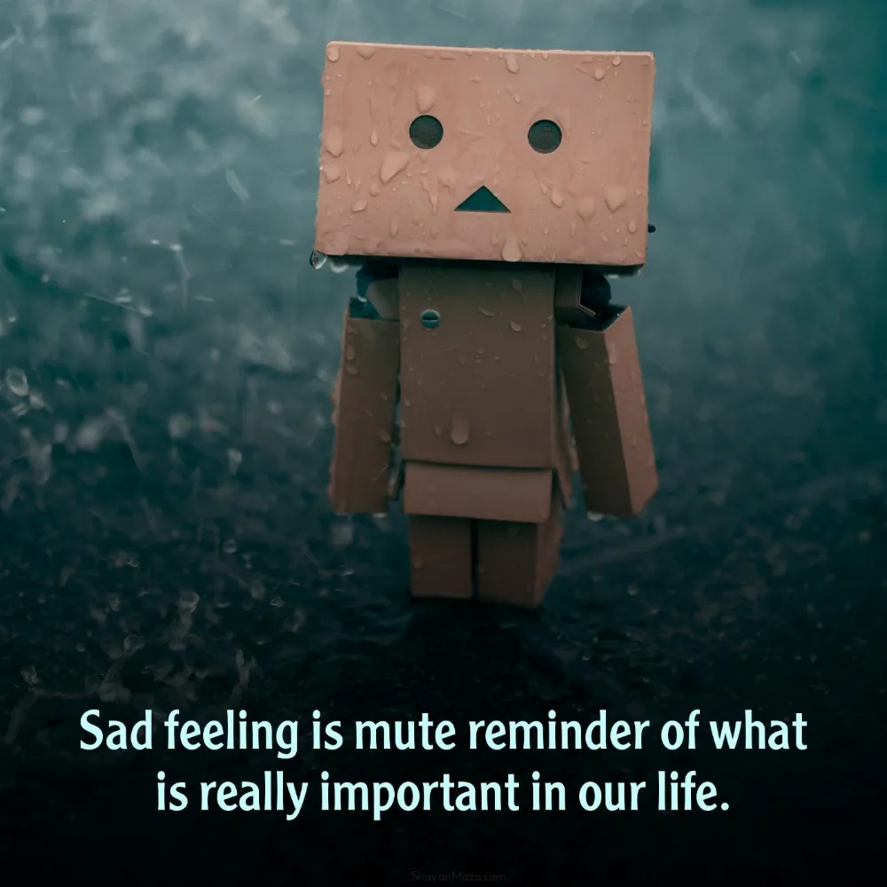 Sad feeling is mute reminder of what is really important
