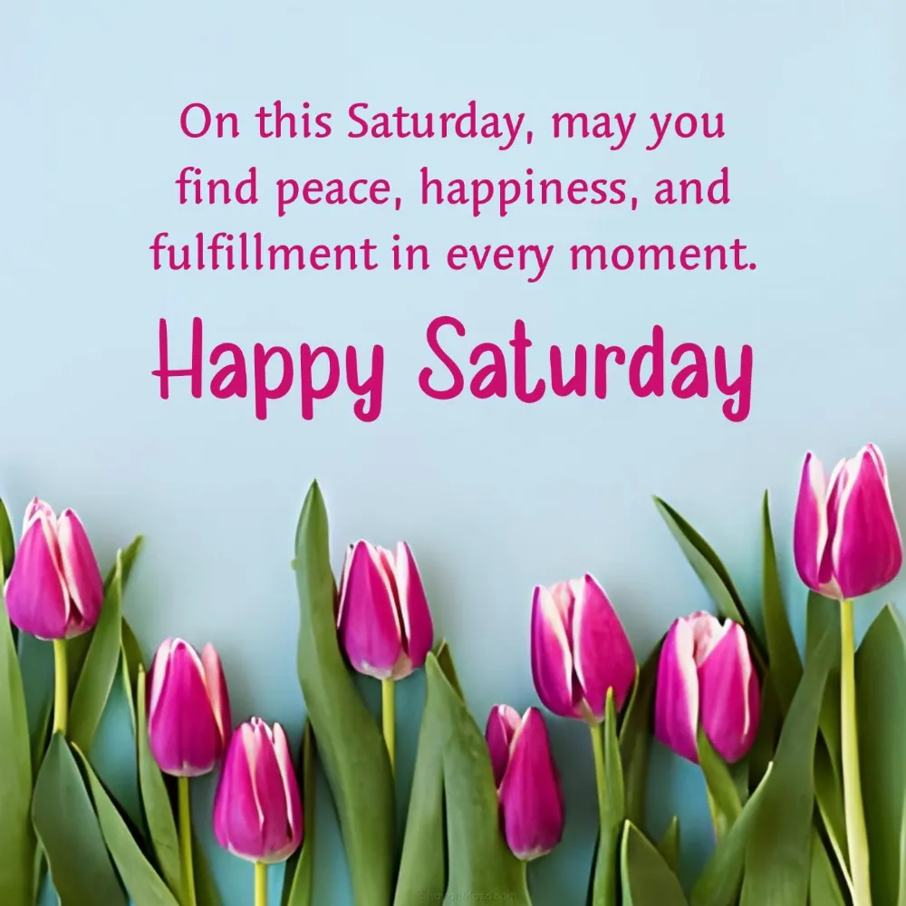On this Saturday may you find peace happiness