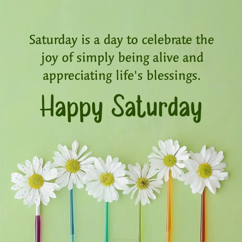 Saturday is a day to celebrate the joy of simply being alive