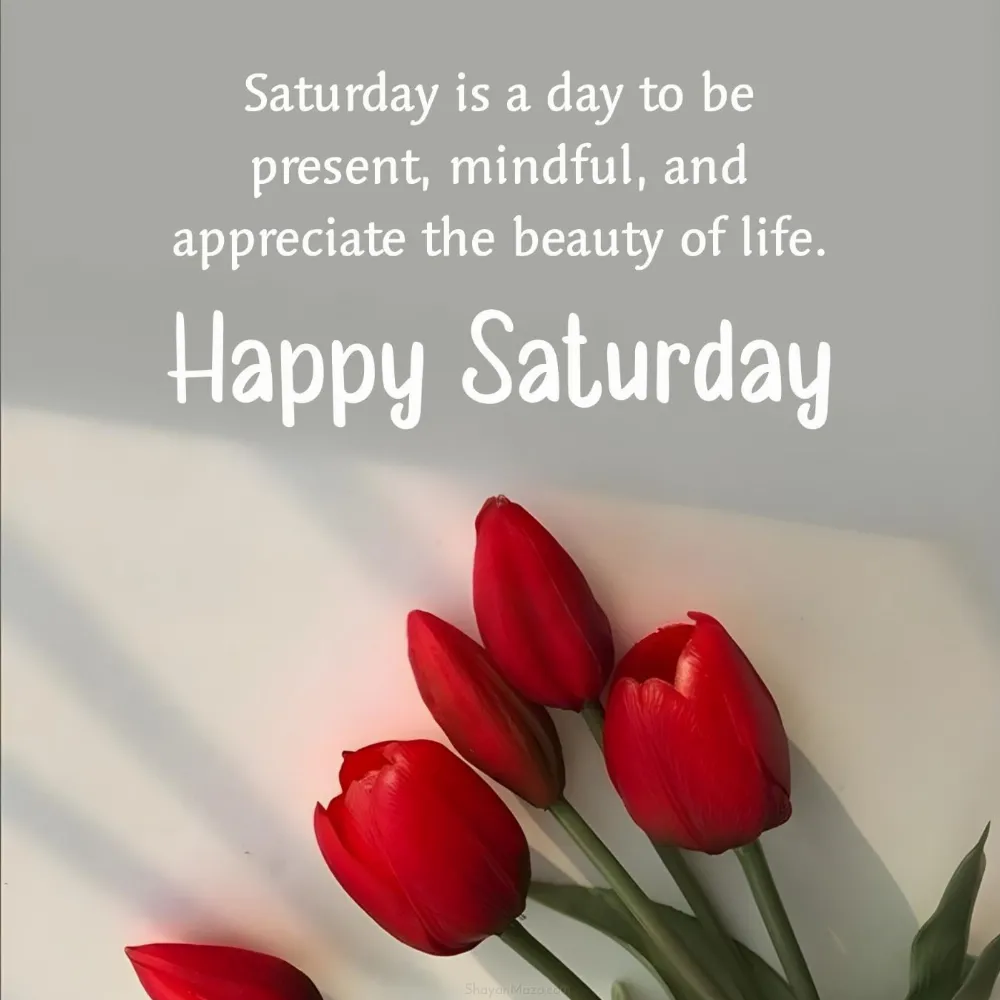 Saturday is a day to be present mindful and appreciate the beauty of life