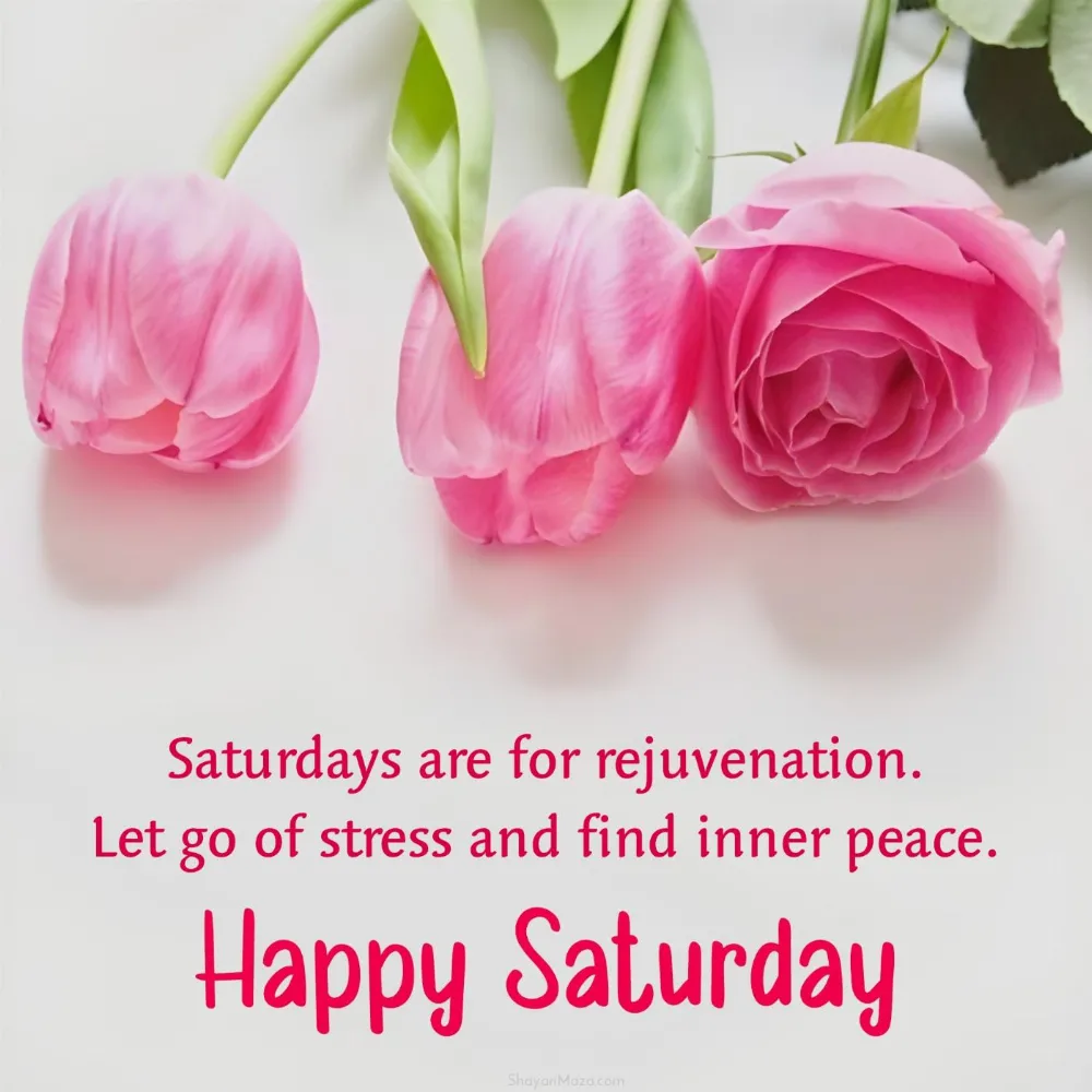 Saturdays are for rejuvenation Let go of stress and find inner peace