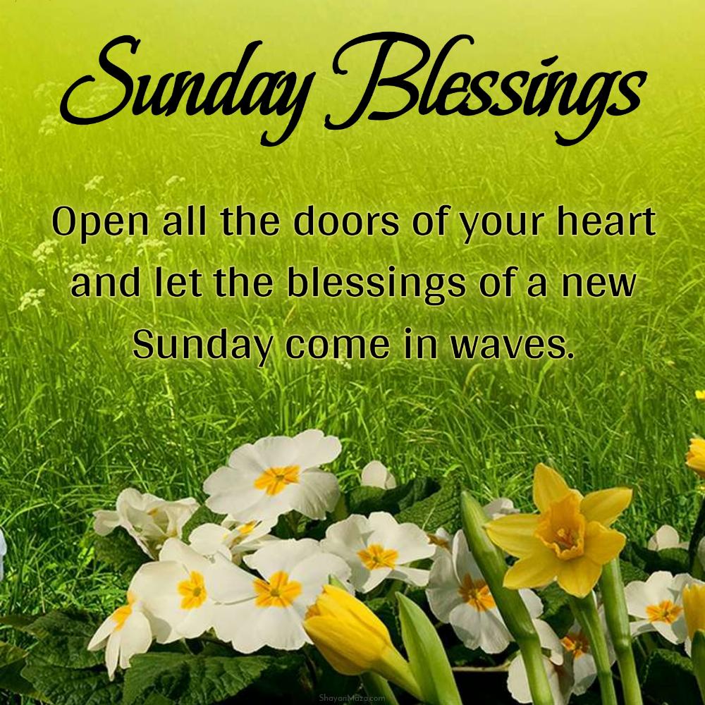 Open all the doors of your heart and let the blessings of a new Sunday come in waves