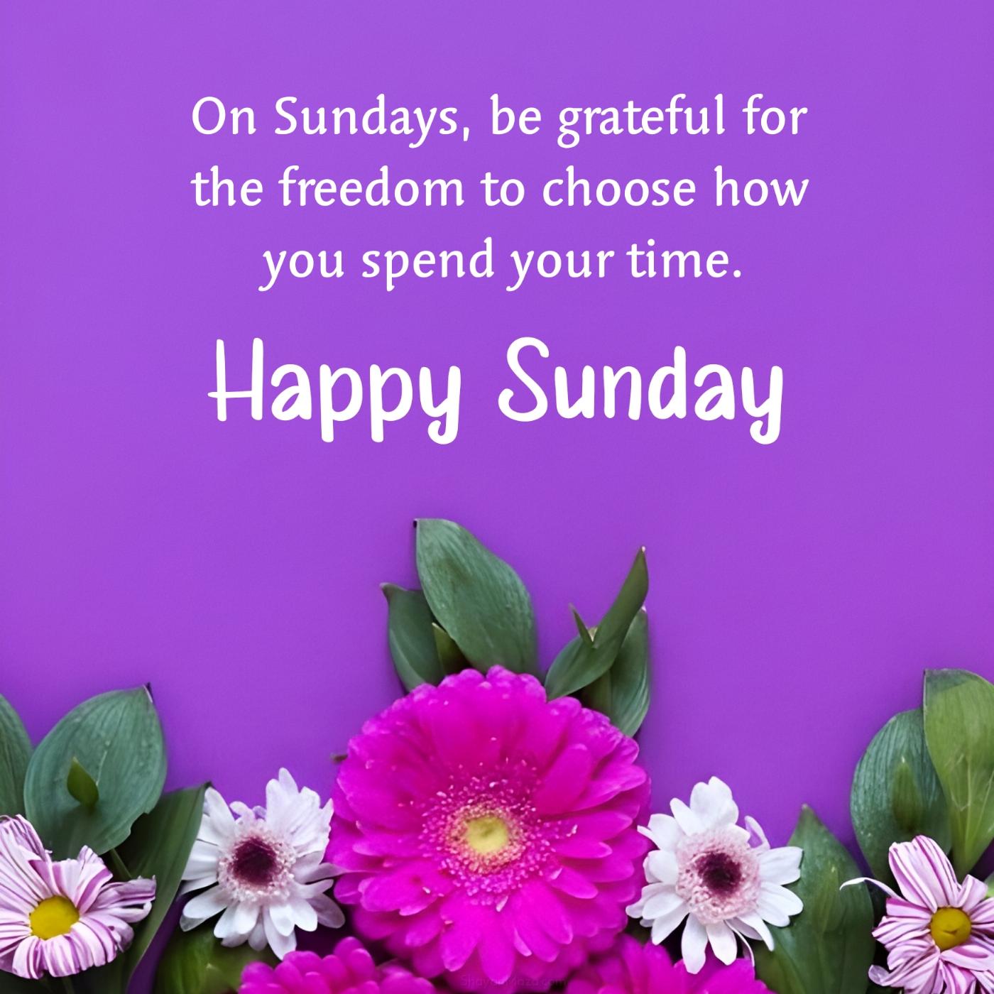 On Sundays be grateful for the freedom to choose