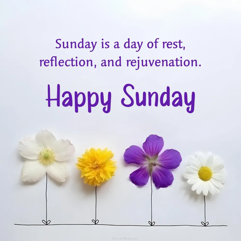 Sunday is a day of rest reflection and rejuvenation