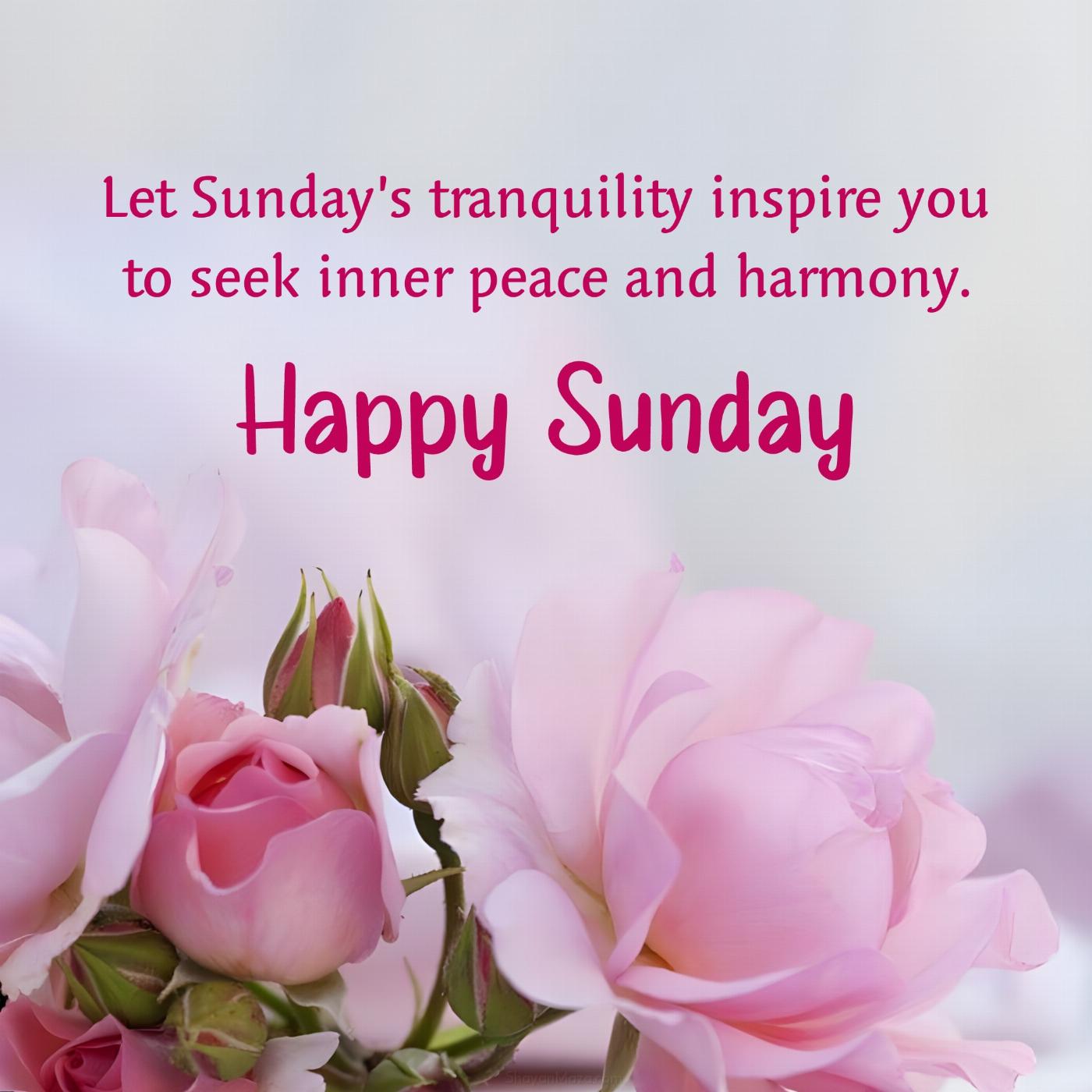 Let Sundays tranquility inspire you to seek inner peace and harmony