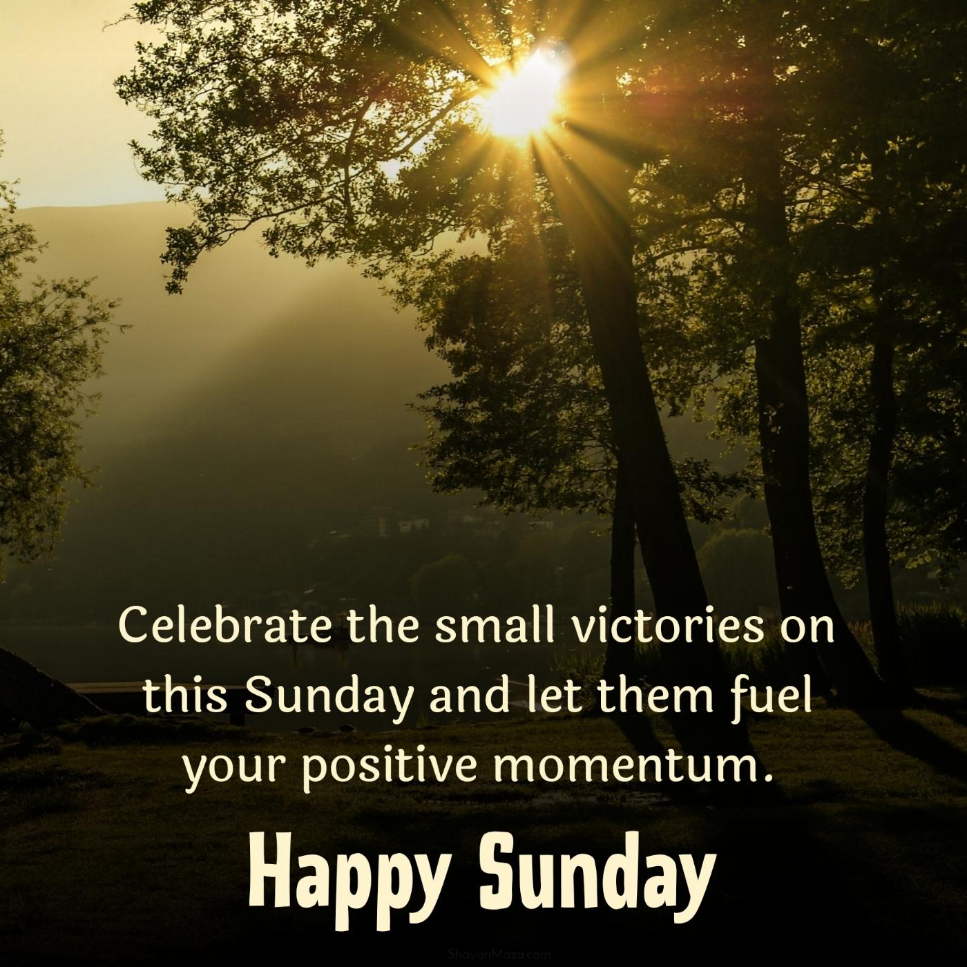 Celebrate the small victories on this Sunday and let them fuel