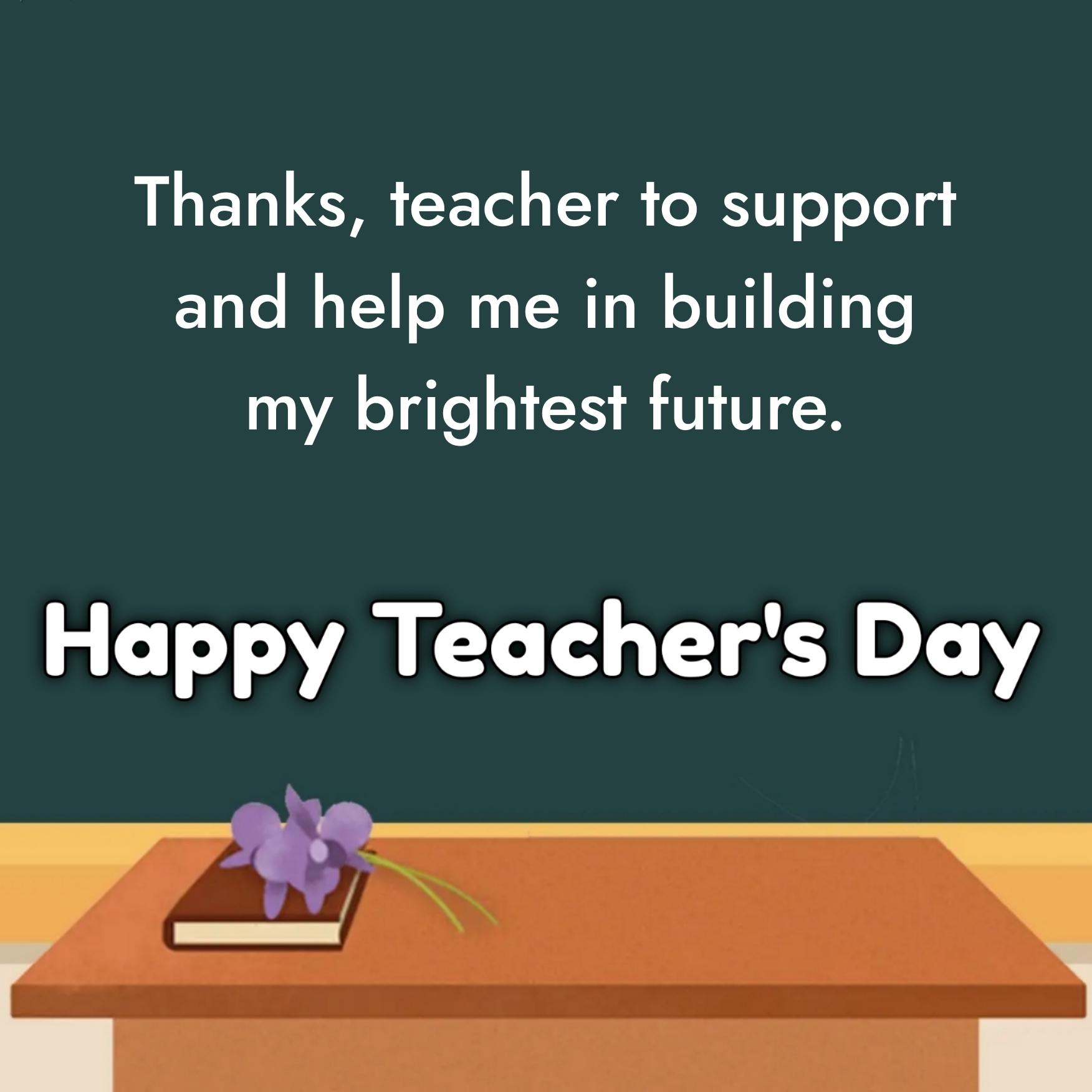 Thanks teacher to support and help me