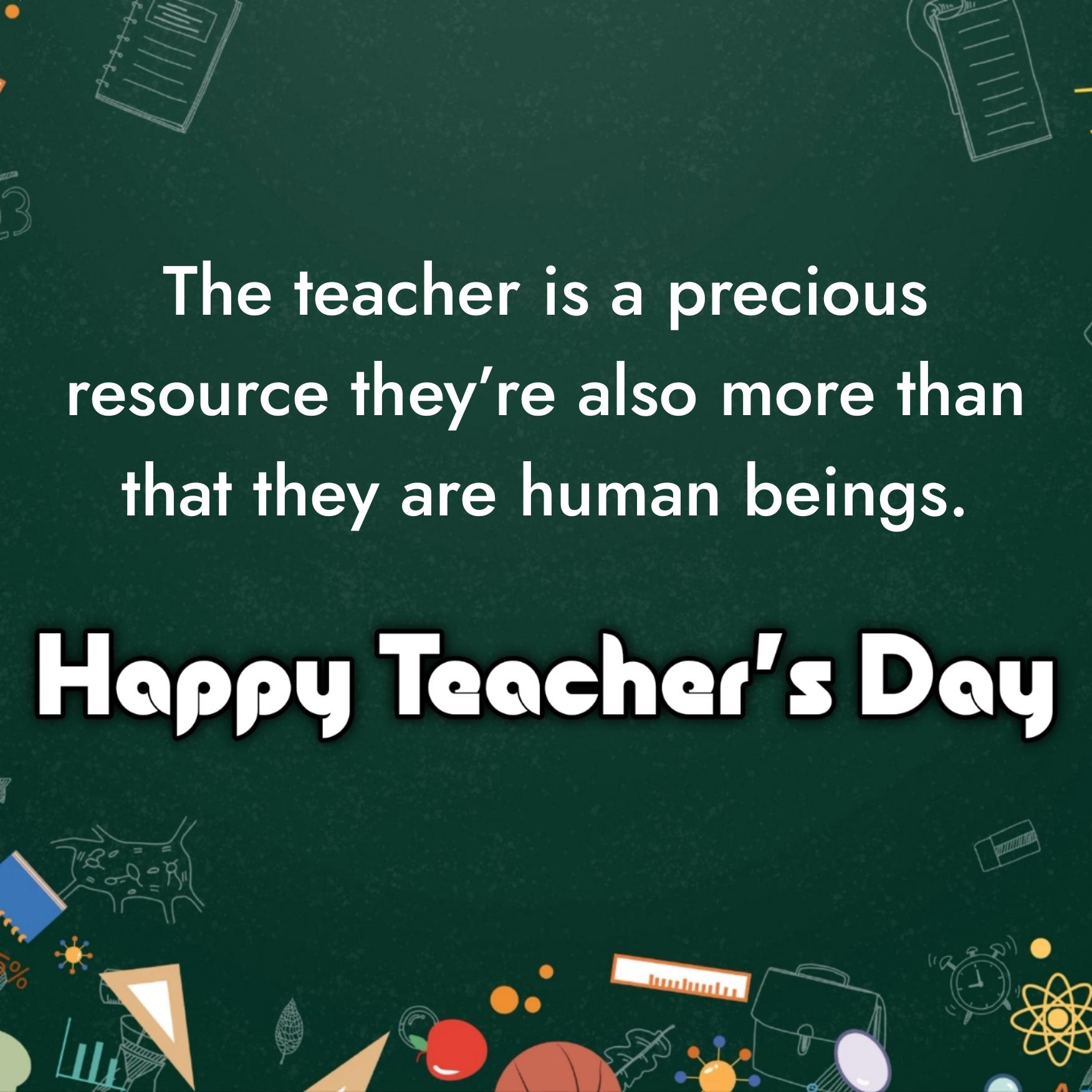 The teacher is a precious resource