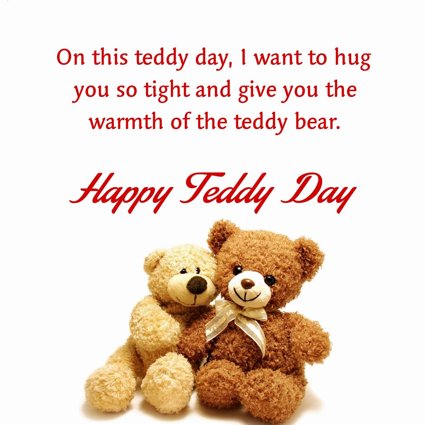 On this teddy day I want to hug you so tight