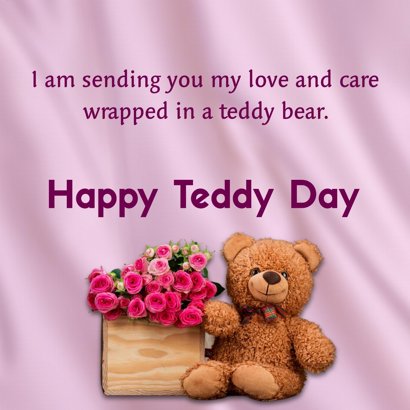 I am sending you my love and care wrapped in a teddy bear