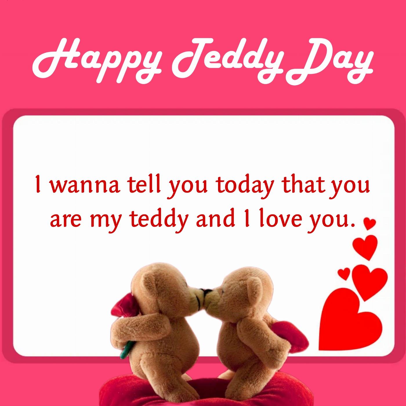 I wanna tell you today that you are my teddy