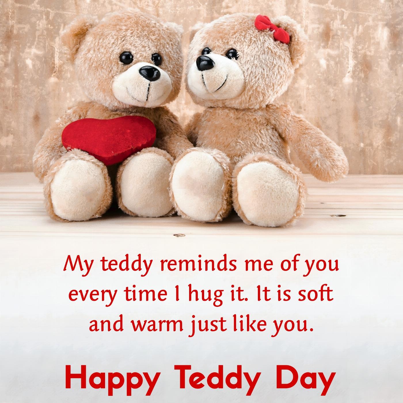 My teddy reminds me of you every time I hug it