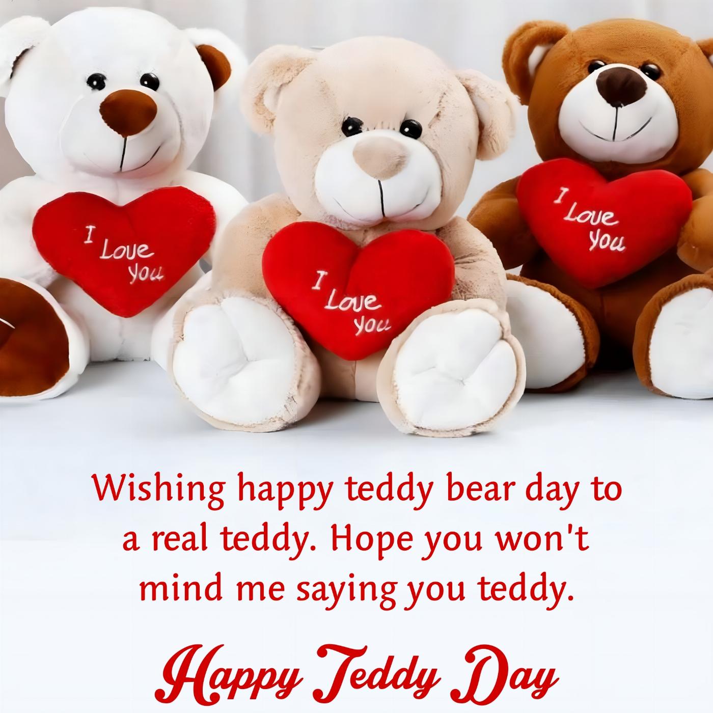 Wishing happy teddy bear day to a real teddy