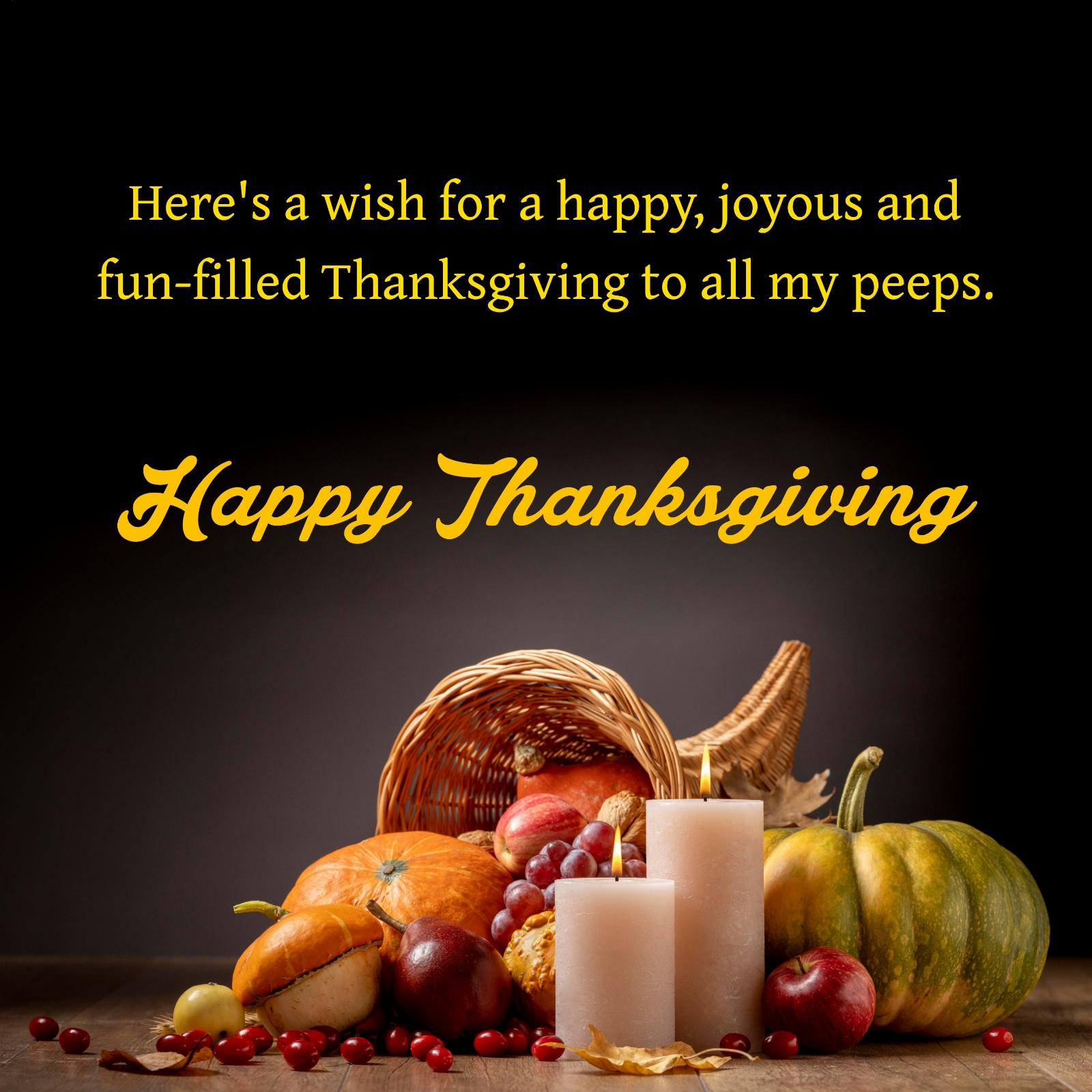 Here's a wish for a happy joyous and fun-filled Thanksgiving to all my peeps