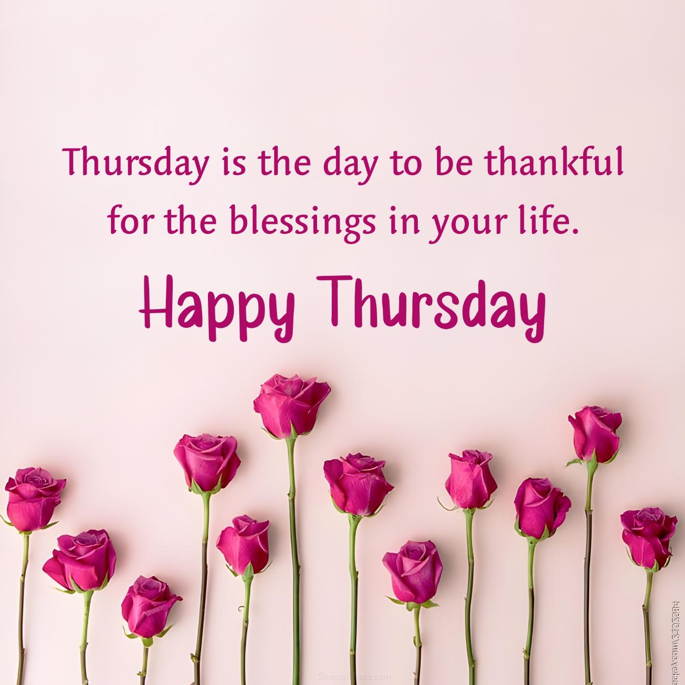 Thursday is the day to be thankful for the blessings
