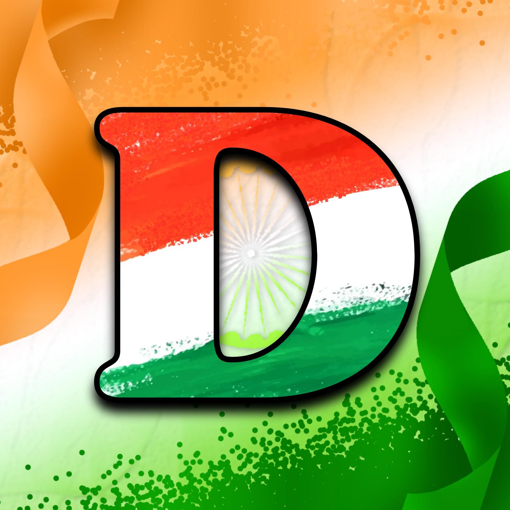 D Indian Flag Alphabet
