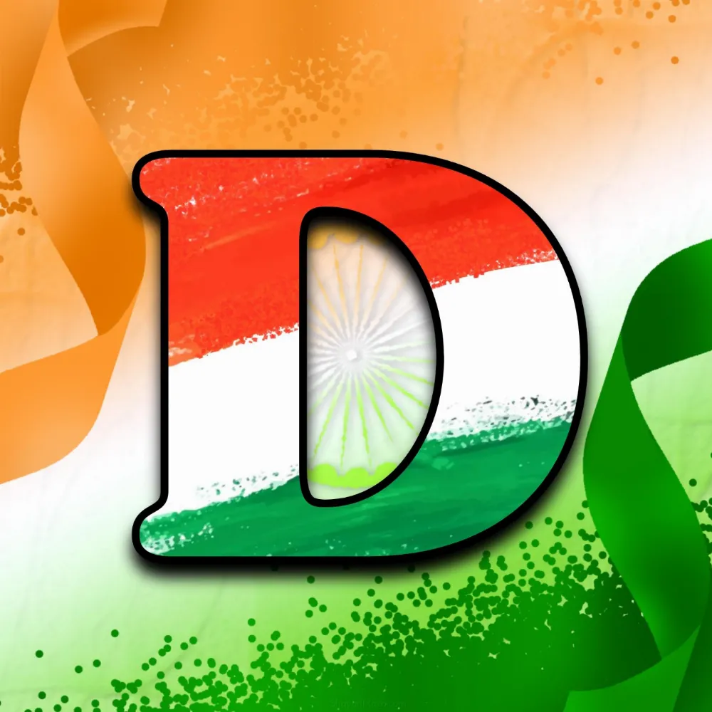 D Indian Flag Alphabet