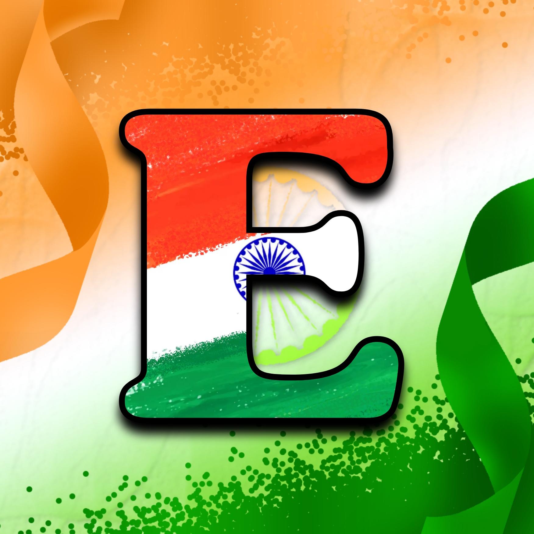 E Indian Flag Alphabet