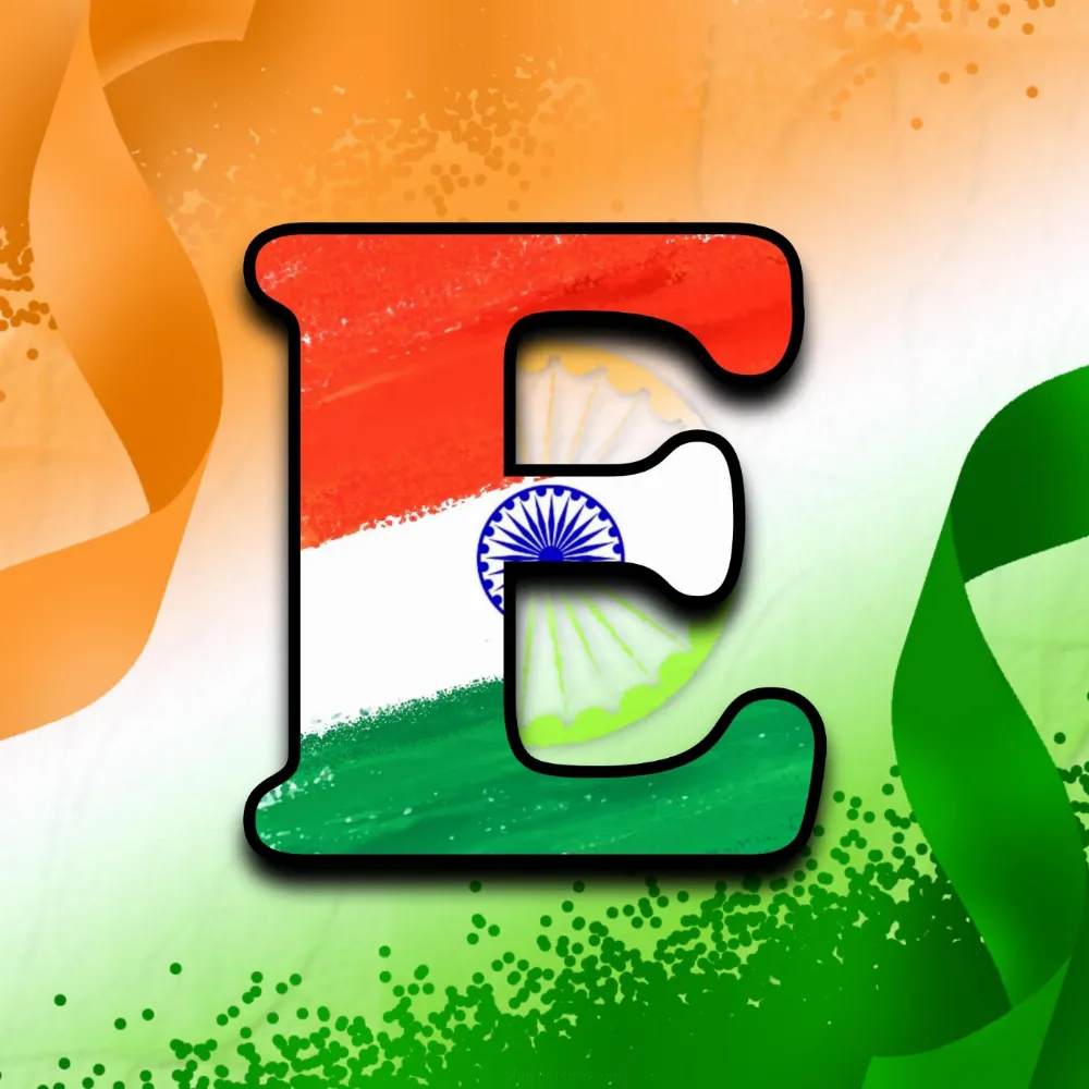 E Indian Flag Alphabet