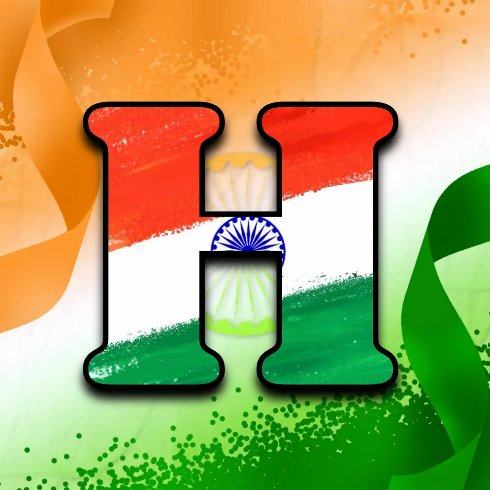 H Indian Flag Alphabet