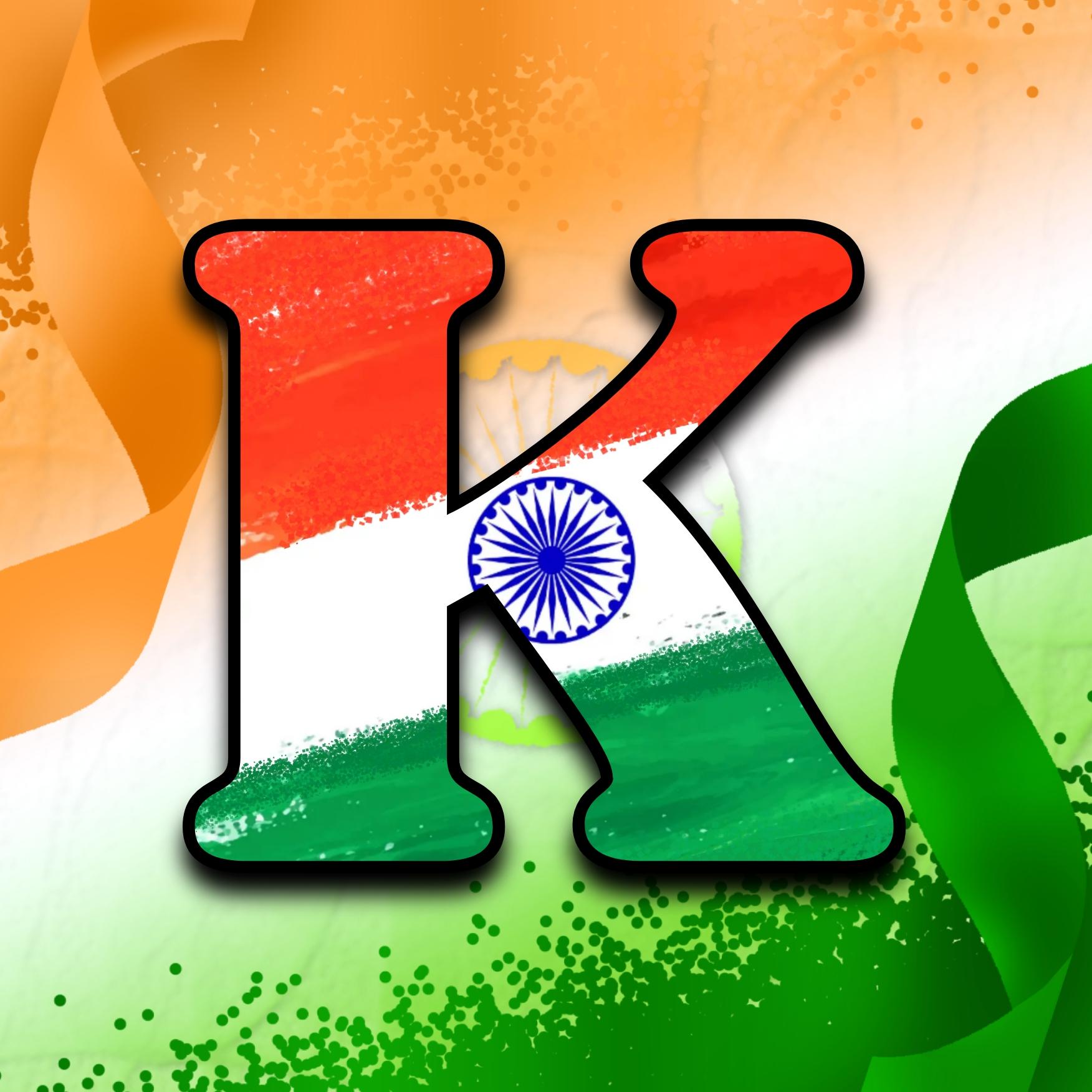 K Indian Flag Alphabet