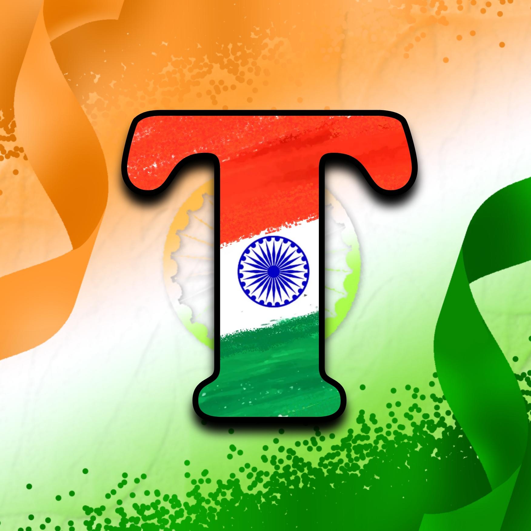 T Indian Flag Alphabet