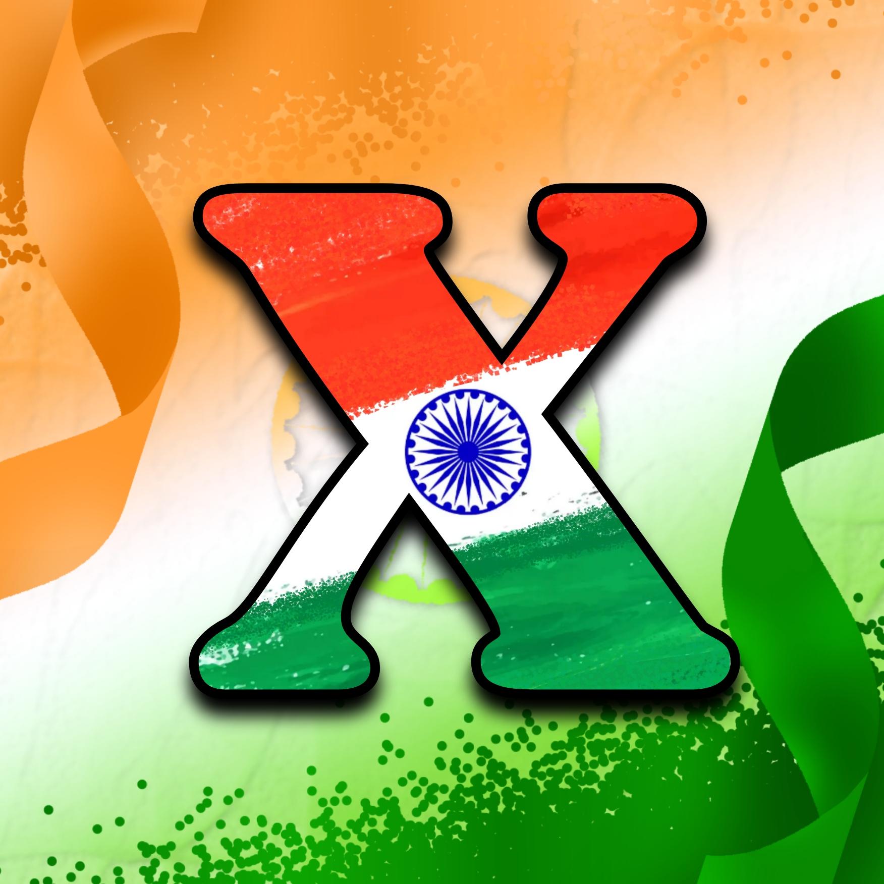 X Indian Flag Alphabet