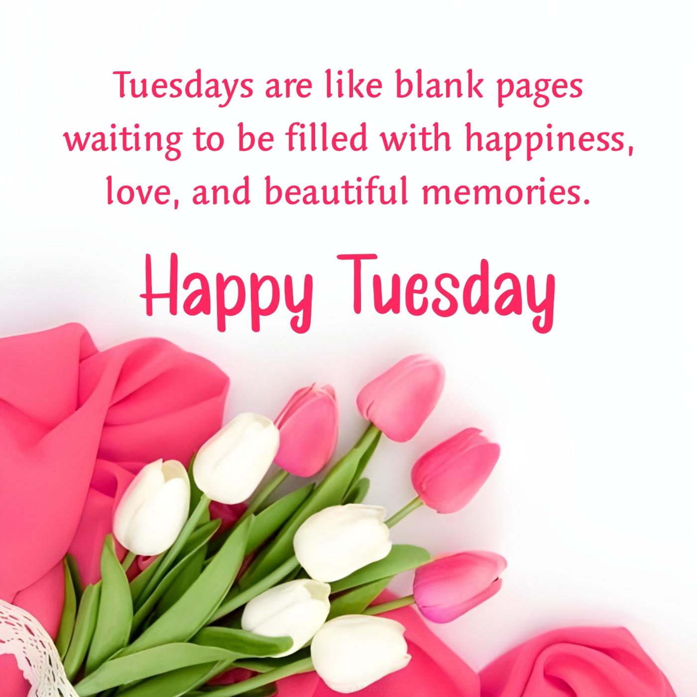 Tuesdays are like blank pages waiting to be filled with happiness