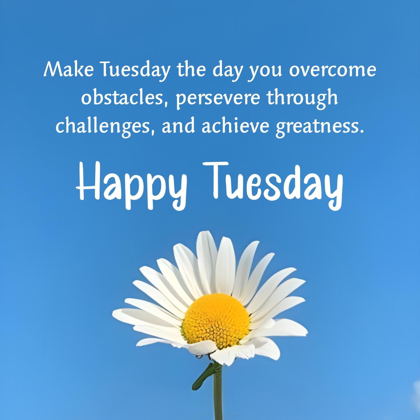 Make Tuesday the day you overcome obstacles persevere through challenges