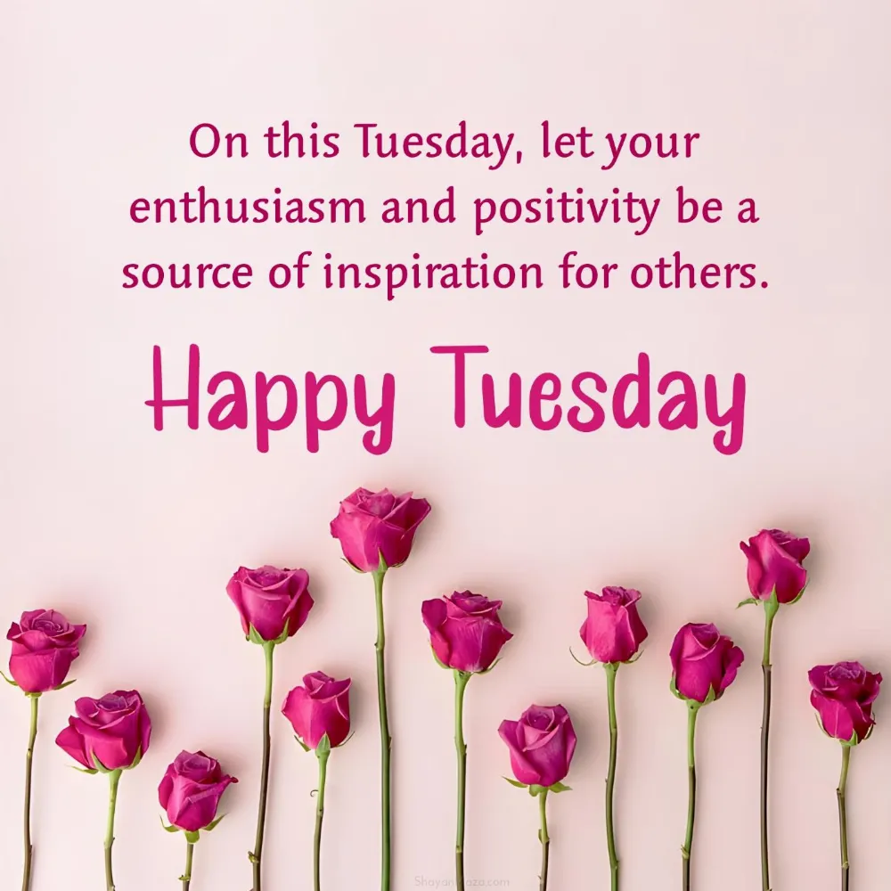 On this Tuesday let your enthusiasm and positivity be a source of inspiration