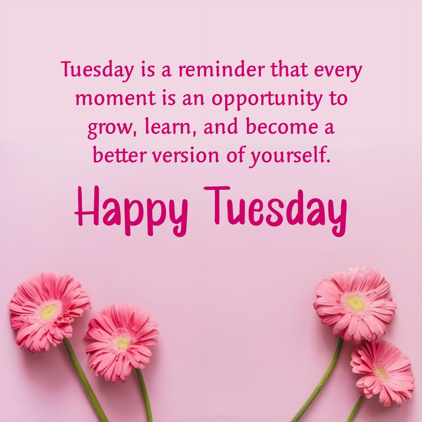 Tuesday is a reminder that every moment is an opportunity to grow