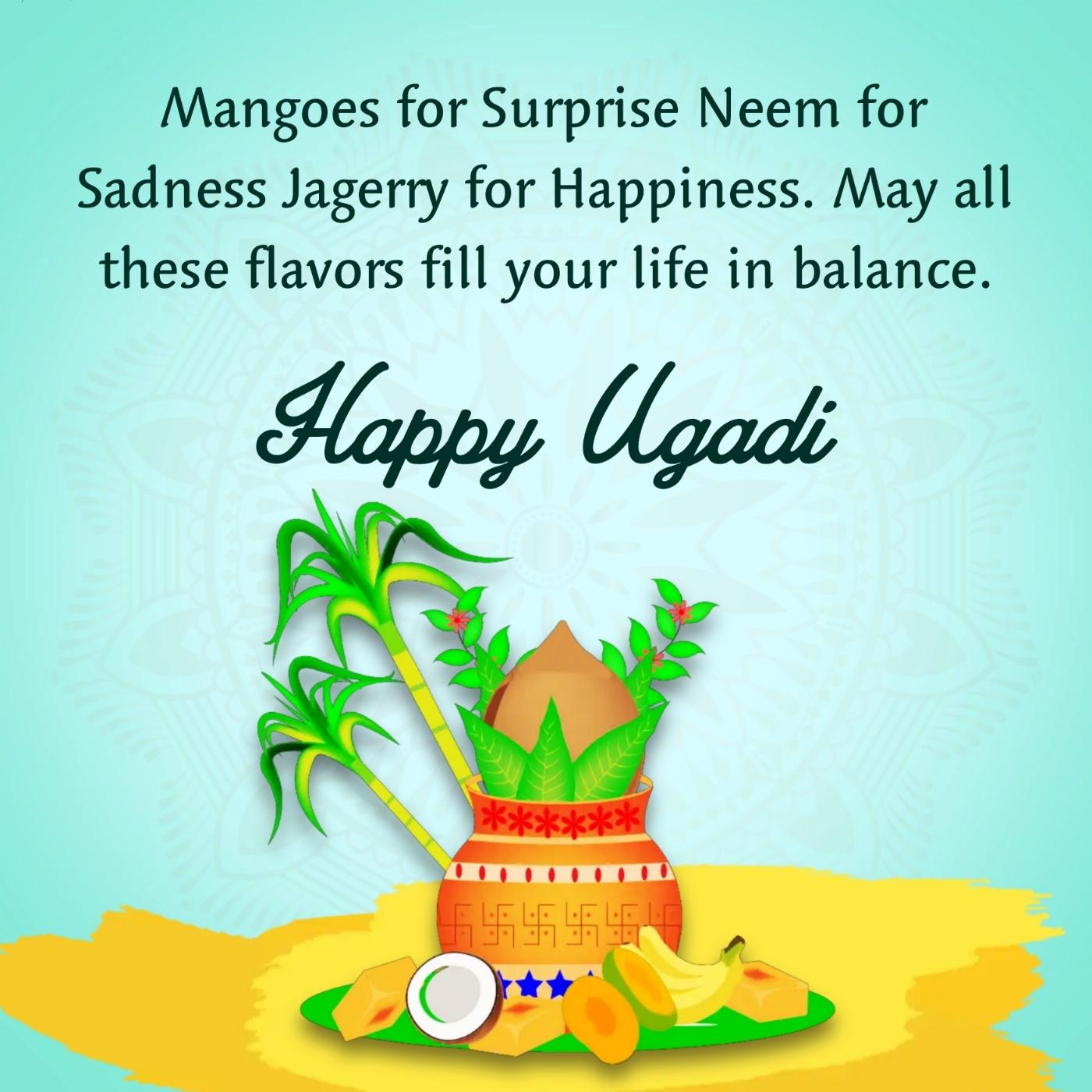 Mangoes for Surprise Neem for Sadness Jagerry for Happiness