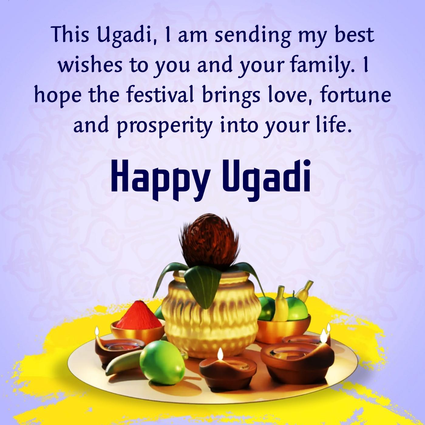 This Ugadi I am sending my best wishes to you and your family
