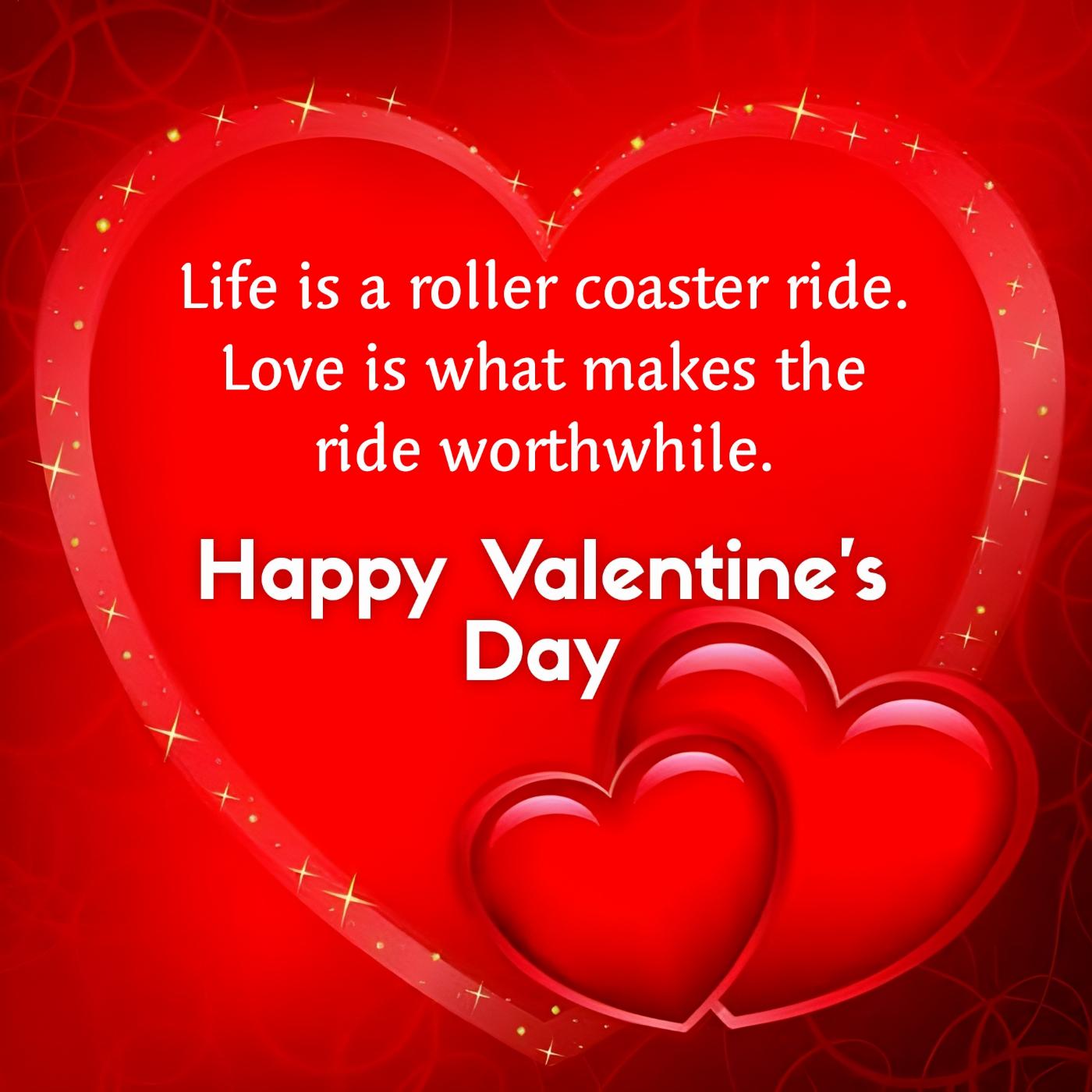 Life is a roller coaster ride Love is what makes the ride worthwhile